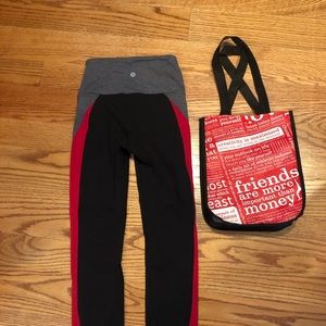 Lululemon leggings with grey and red stripes (7/8)